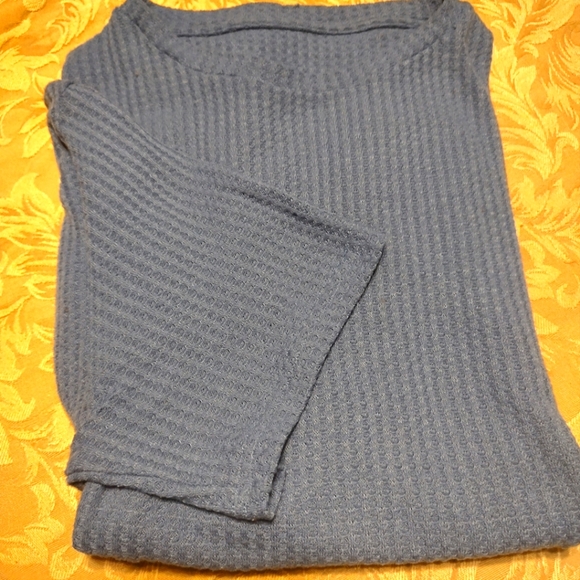 ◾🌀◾NWOT Men's Mallard Azure Cornflower Dusty Blue Solid Waffle T-Shirt - 2XL - Picture 5 of 12